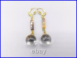 Antique Art Deco Rock Crystal Undrilled Orb Pools of Light Necklace, Earrings
