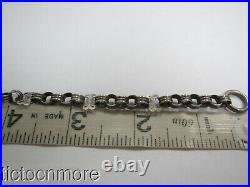 Antique Art Deco Silvered Interlocking Bands Link Book Chain Choker Necklace