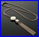Antique Art Deco Sterling Fox Tail Chain Necklace Tassel Slide C. 1920