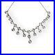 Antique Art Deco Sterling Necklace Clear Crystal Drop Choker 1900s 925 Silver