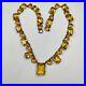 Antique Art Deco Sterling Openback Amber Crystal Necklace