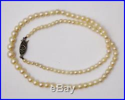 Antique Art Deco Sterling Silver & Cultured Pearl Necklace