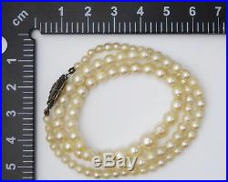Antique Art Deco Sterling Silver & Cultured Pearl Necklace