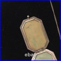 Antique Art Deco Sterling Silver FMC Locket with Chain Necklace No Monogram
