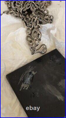 Antique Art Deco Sterling Silver Heavy Festoon Necklace 66g