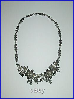 Antique Art Deco Sterling Silver Marcasite Necklace Choker NOT SCRAP
