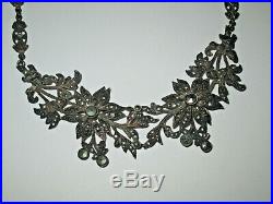 Antique Art Deco Sterling Silver Marcasite Necklace Choker NOT SCRAP