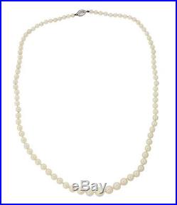 Antique Art Deco Tiffany & Co. Platinum Natural Saltwater Pearl Diamond Necklace