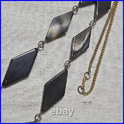 Antique Art Deco Triangle Bengal Style Bakelite Marble Necklace