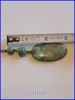 Antique Art Deco Turquoise Paperclip Chain Necklace 26in