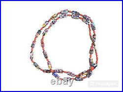 Antique Art Deco Venetian Glass Bead Necklace Long