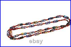 Antique Art Deco Venetian Glass Bead Necklace Long