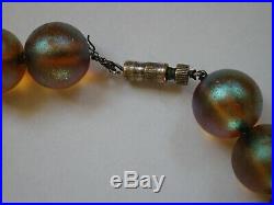 Antique Art Deco Wmf Lustre Necklace Myra Glass Iridescent Ikora Germany Beads