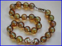 Antique Art Deco Wmf Lustre Necklace Myra Glass Iridescent Ikora Germany Beads