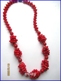 Antique Art Deco red coral necklace