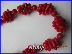 Antique Art Deco red coral necklace