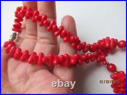 Antique Art Deco red coral necklace