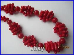 Antique Art Deco red coral necklace