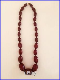 Antique Cherry Amber Bakelite Necklace 40gr
