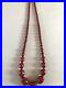 Antique Cherry Red Amber Faturan Bakelite Olive Bead Necklace 112g 34 Long