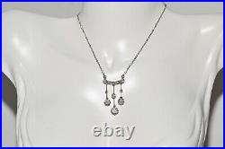 Antique Circa 1920s Art Deco 18k Gold Natural Old Cut Diamond Necklace