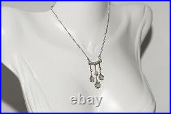 Antique Circa 1920s Art Deco 18k Gold Natural Old Cut Diamond Necklace