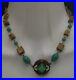 Antique Czechoslovakia Art Deco Max Neiger Jade Peking Glass Enamel Necklace