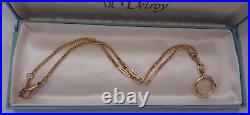 Antique Deco 14K YELLOW GF Embossed Bar-Link Watch Chain NECKLACE (17) #560