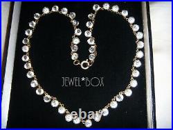 Antique Edwardian Open Back Diamond Paste Vintage Bezel Riviere Necklace