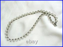 Antique Edwardian Open Back Diamond Paste Vintage Bezel Riviere Necklace