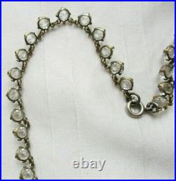 Antique Edwardian Open Back Diamond Paste Vintage Bezel Riviere Necklace