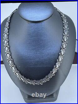 Antique FELCH & COMPANY PRE 1945 STERLING SILVER REPOUSSÉ ART DECO NECKLACE