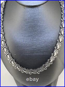 Antique FELCH & COMPANY PRE 1945 STERLING SILVER REPOUSSÉ ART DECO NECKLACE