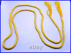 Antique Flapper Cadmium Glass Sautoir Rope Necklace 78 Lariat Orange UV Glass
