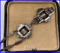 Antique Germany Necklace True Art Deco Sterling Silver Marcasites Original Chain