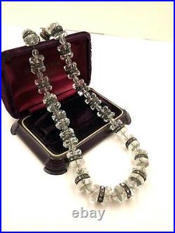 Antique Germany Signed Drgm Reg 28 Art Deco Rare Necklace Flat Rock Crystals