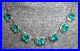 Antique Necklace Art Deco Sterling 925 Czech Turquoise Blue Filigree Cushion Cut