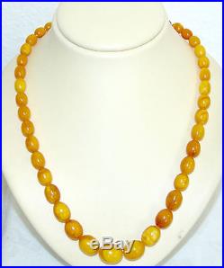 Antique Necklace Natural Baltic Amber Beads Butterscotch Art Deco