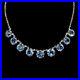 Antique Old Cut Blue Paste Riviere Collar Sterling Silver Necklace Art Deco 1920
