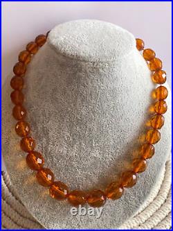 Antique Rare Amber Cognac Art Deco Beads Natural Necklace 40gr