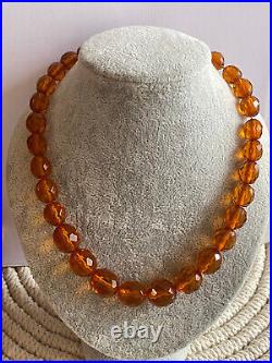 Antique Rare Amber Cognac Art Deco Beads Natural Necklace 40gr