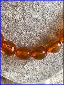 Antique Rare Amber Cognac Art Deco Beads Natural Necklace 40gr