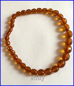 Antique Rare Amber Cognac Art Deco Beads Natural Necklace 40gr