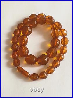 Antique Rare Amber Cognac Art Deco Beads Natural Necklace 40gr