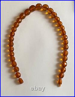 Antique Rare Amber Cognac Art Deco Beads Natural Necklace 40gr