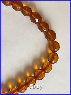 Antique Rare Amber Cognac Art Deco Beads Natural Necklace 40gr