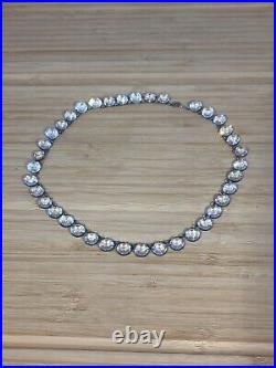 Antique Rivière Choker Regency Art Deco Sterling Silver & Crystal Paste Necklace