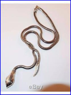 Antique Snake necklace art deco serpent Egyptian Revival silver 1920s