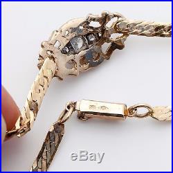 Antique Vintage 1920 Art Deco 14k Gold Platinum 0.26 C Diamond Pendant Necklace