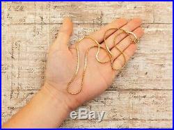 Antique Vintage Art Deco 14k Yellow Gold Fancy Link Slider 20 L Chain Necklace